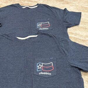 Chubbies Navy Tees with TX Flag Pocket